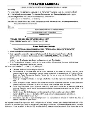 Preaviso Laboral