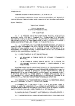 Codigo De Trabajo