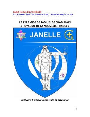 LA PYRAMIDE DE SAMUEL DE CHAMPLAIN « ROYAUME DE LA NOUVELLE-FRANCE »