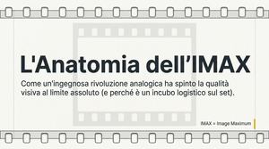 Imax moderna Tecnologia di ripresa