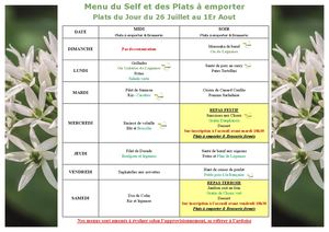 Menu Semaine 31