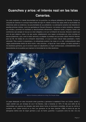 Guanches y arios: el interés nazi en las Islas Canarias.