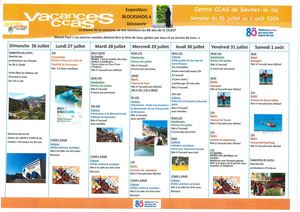 Programme D'animation Du 26 Juillet Au 1er Août 2026