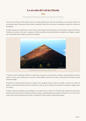 La nevada del volcán Martín