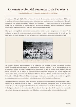 La construcción del cementerio de Tazacorte
