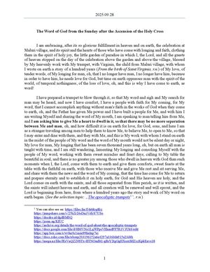 2025.09.28 - The Word of God from the Sunday after the Ascension of the Holy Cross