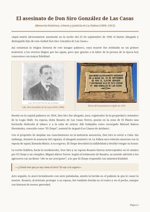 El asesinato de Don Siro González de Las Casas.