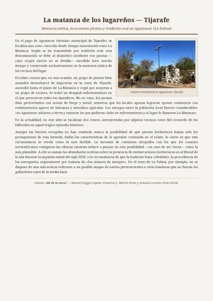 La matanza de los lugareños - Tijarafe.