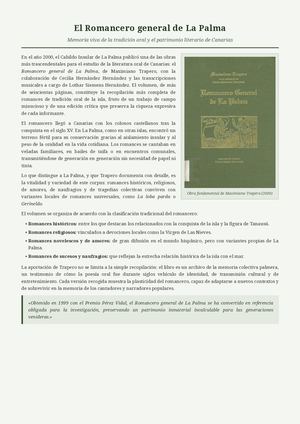 El Romancero general de La Palma