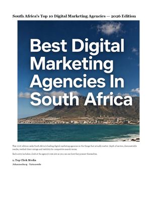 South Africa's Top 10 Digital Marketing Agencies — 2026 Edition