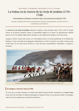 La Palma en la Guerra de la Oreja de Jenkins