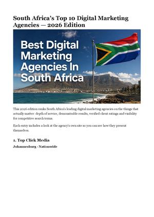 South Africa's Top 10 Digital Marketing Agencies 2026