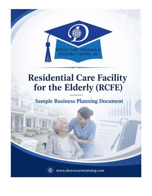 California Rcfe Sample Business Planning Document Lender Friendly