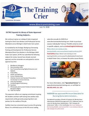 The Training Crier July 15 2026 Edition