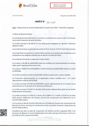 Fichier Parution Des Arrêtés N° 26 427 à 26 446