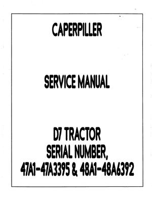 Caterpillar D7, D7E Crawler Service Manual PDF
