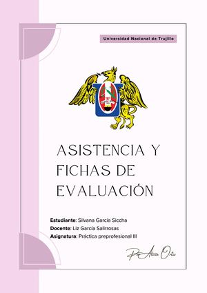 Asistencia Y Fichas De Evaluación De La Práctica