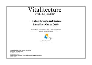 Vitalitecture; Thesis