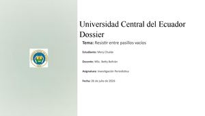 Dossier De Investigacion Periodistica