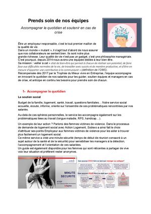 QVT et Dispositifs Santé Mentale et Soutien Version Complete