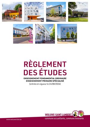 Reglement des études de l'enseignement fondamental ordinaire et de l'enseignement primaire spécialisé