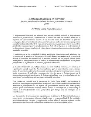 Evaluar Para Mejorar, En Contexto (3)