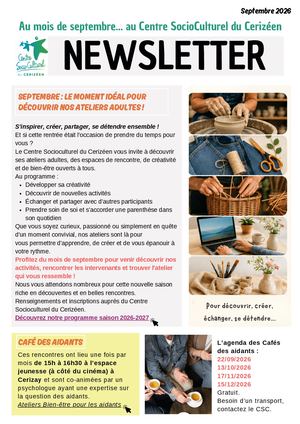 Newsletter Septembre 2026