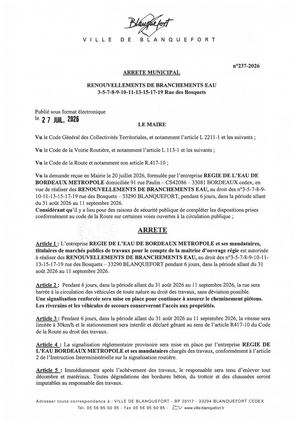 Arrêté n° 237-2026