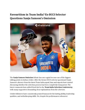 Sanju Samson Omission Becomes Major Cricket Talking Point