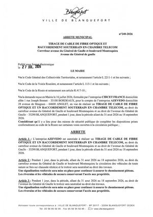 Arrêté n° 240-2026
