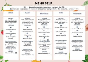 Menu Self Cfx S1 ÉTé