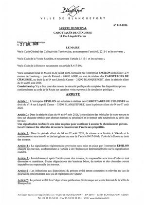 Arrêté n° 242-2026