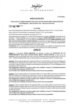 Arrêté n° 243-2026