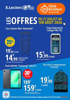 Les offres Click&Collect du 27 juillet au 1er août 2026 disponibles dans votre appli Mon Leclerc!