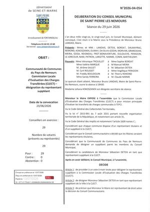 Delib 2026 04 054 Désignation Représentant Clect