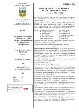 Delib 2026 04 071 Accord De Principe Garantie D'emprunt Maison De Santé
