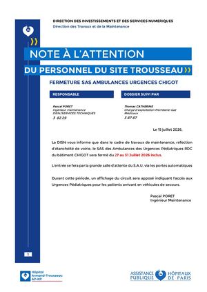 Note Information Concernant Fermeture Sas Urgences 27 Au 31 07 2026