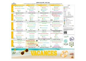 Menu d'août 2026
