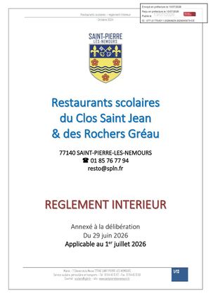 Pj Delib 2026 04 079 Règlement Intérieur Des Restaurants Scolaires