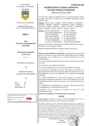 Delib 2026 04 082 Taux De La Taxe D'aménagement
