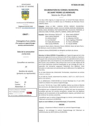 Delib 2026 04 085 Prolongation Contrat D'apprentissage Communication