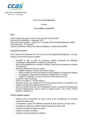 Recrutement Ccas Travailleur Social