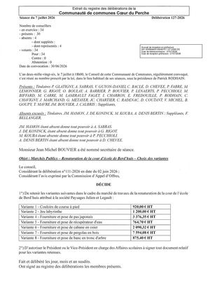 Délib 127 2026 - Marchés Publics - Renaturation Berd'huis - Choix Des Variantes VISEE