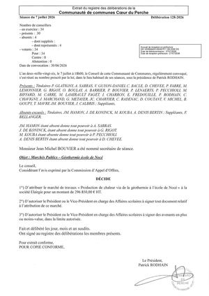 Délib 128 2026 - Marchés Publics - Géothermie école Nocé-VISEE