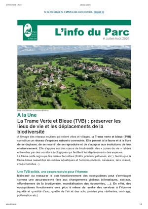 Info Du Parc Juillet Aout 2026