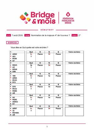 21. Bridge&mois Debutant Exercice