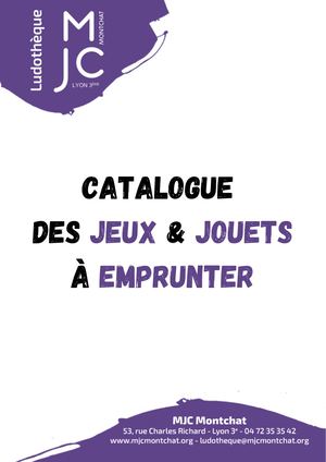 Catalogue Prêts de Jeux et Jouets Ludothèque (Extrait)