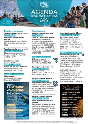 Agenda de Août (01/08 au 16/08)