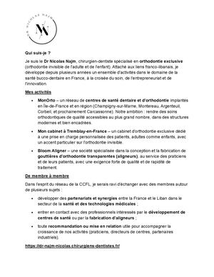 Présentation Dr Nicolas Najm