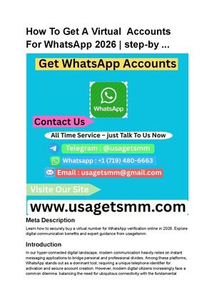 How To Get A Virtual Accounts For Whats App 2026 Step By